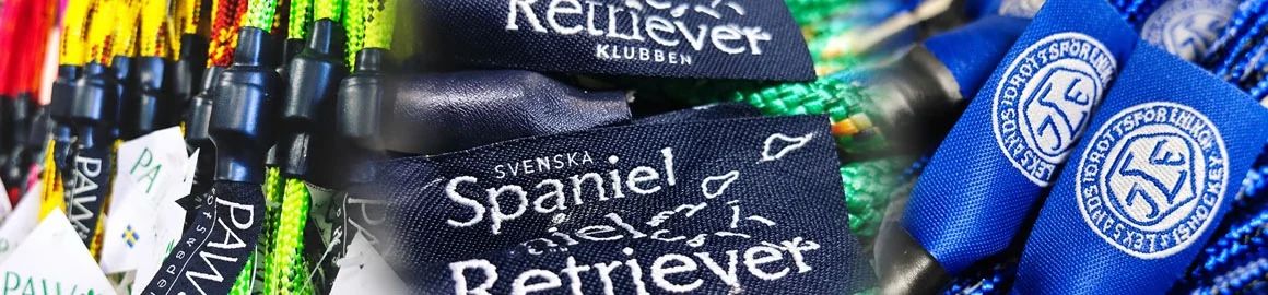 Custom dog leads with logo tags